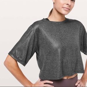 Lululemon SoulCycle Luminousity Silver Foil size 10